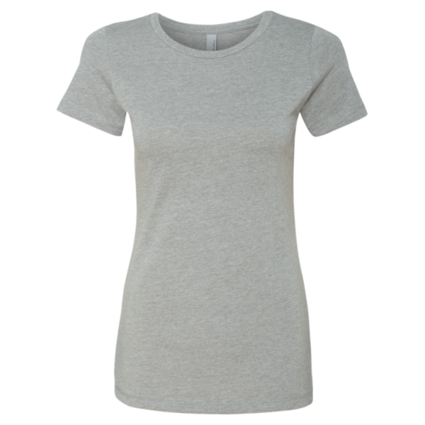 Next Level Apparel Women’s CVC T-Shirt, Dark Heather Grey, Front view