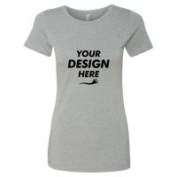 Next Level Apparel Women’s CVC T-Shirt, Dark Heather Grey, Front view, Mockup