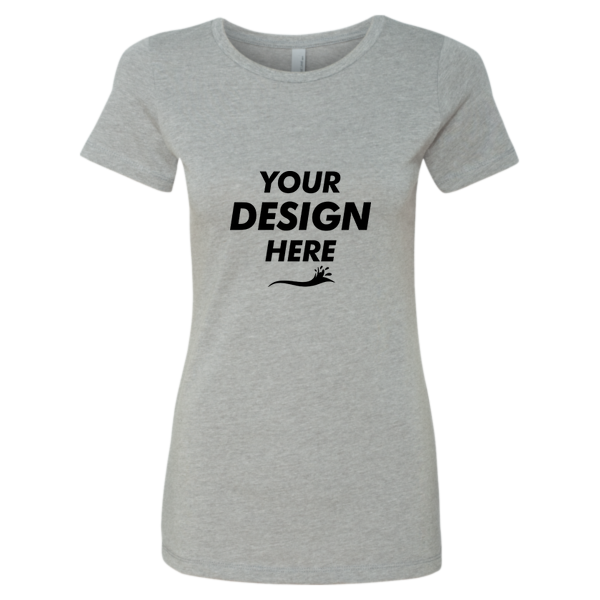 Next Level Apparel Women’s CVC T-Shirt, Dark Heather Grey, Front view, Mockup