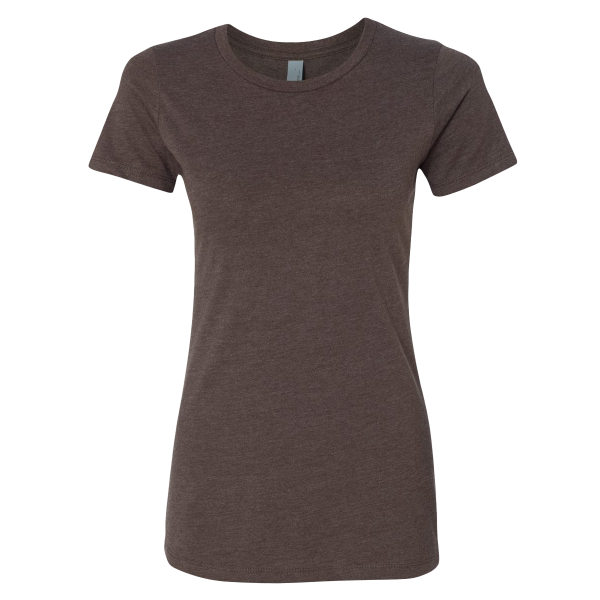 Next Level Apparel Women’s CVC T-Shirt, Espresso, Front view