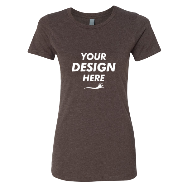 Next Level Apparel Women’s CVC T-Shirt, Espresso, Front view, Mockup