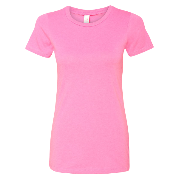 Next Level Apparel Women’s CVC T-Shirt, Hot Pink, Front view