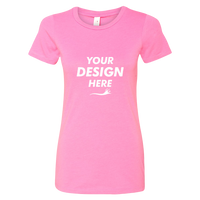 Next Level Apparel Women’s CVC T-Shirt, Hot Pink, Front view, Mockup