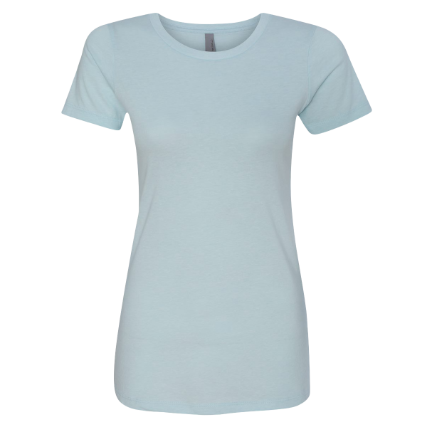 Next Level Apparel Women’s CVC T-Shirt, Ice Blue, Front view