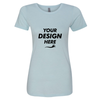 Next Level Apparel Women’s CVC T-Shirt, Ice Blue, Front view, Mockup