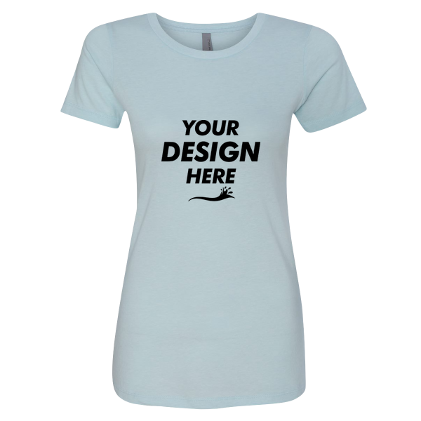 Next Level Apparel Women’s CVC T-Shirt, Ice Blue, Front view, Mockup