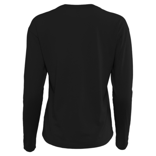 Next Level Apparel Women's Cotton Relaxed Long Sleeve T-Shirt, Black, Back view