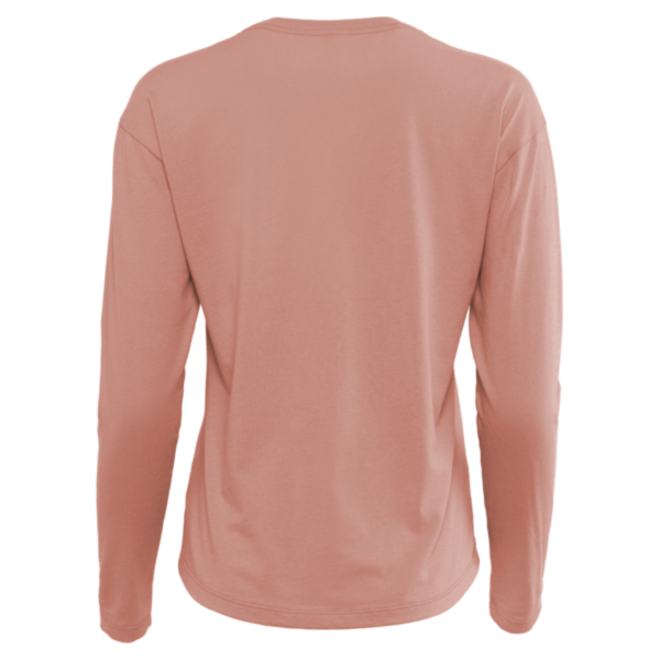 Next Level Apparel Women's Cotton Relaxed Long Sleeve T-Shirt, Desert Pink, Back view