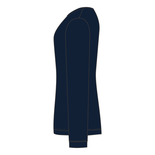 Next Level Apparel Women's Cotton Relaxed Long Sleeve T-Shirt, Midnight Navy, Left Sleeve view