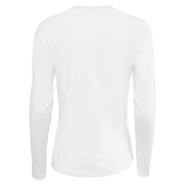 Next Level Apparel Women's Cotton Relaxed Long Sleeve T-Shirt, White, Back view