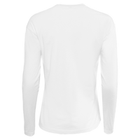 Next Level Apparel Women's Cotton Relaxed Long Sleeve T-Shirt, White, Back view