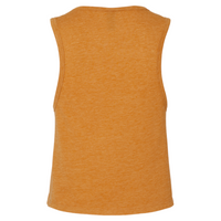 Next Level Apparel Women's Festival Crop Tank, Antique Gold, Back view