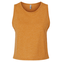 Next Level Apparel Women's Festival Crop Tank, Antique Gold, Front view