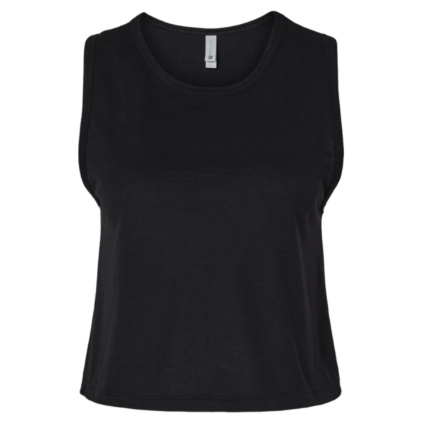 Next Level Apparel Women's Festival Crop Tank, Black, Front view