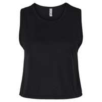 Next Level Apparel Women's Festival Crop Tank, Black, Front view