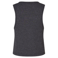 Next Level Apparel Women's Festival Crop Tank, Charcoal, Back view