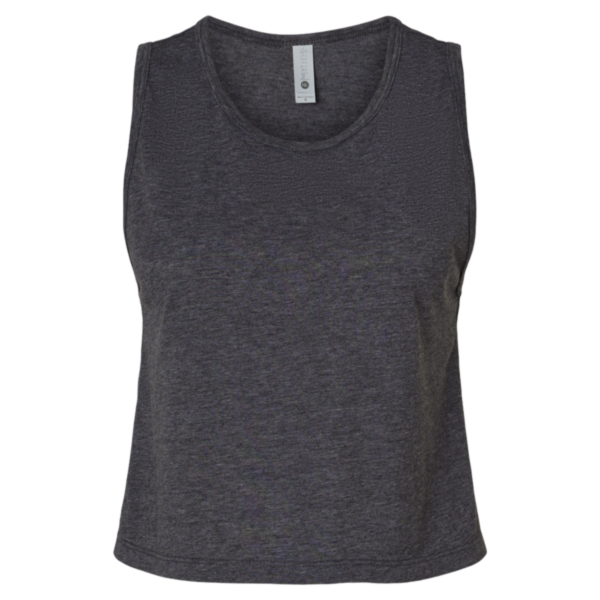 Next Level Apparel Women's Festival Crop Tank, Charcoal, Front view