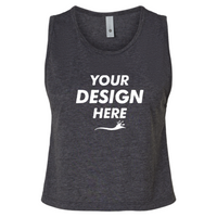 Next Level Apparel Women's Festival Crop Tank, Charcoal, Front view, Mockup