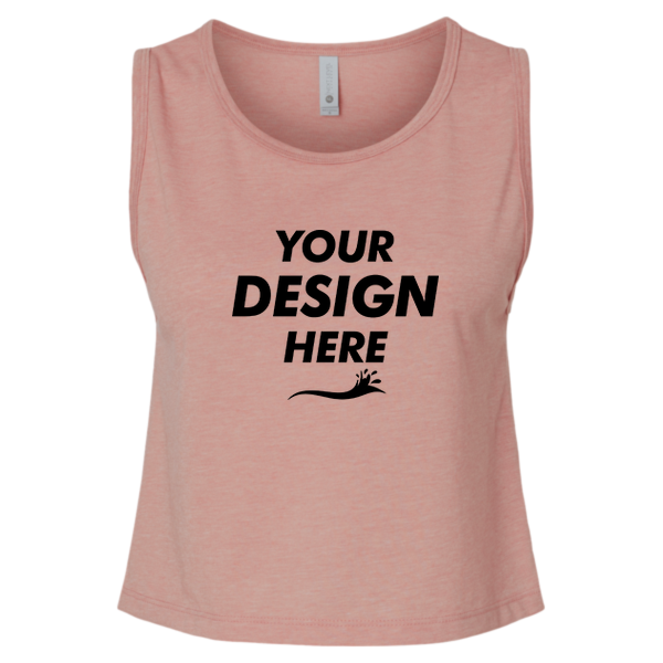 Next Level Apparel Women's Festival Crop Tank, Desert Pink, Front view, Mockup