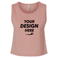 Next Level Apparel Women's Festival Crop Tank, Desert Pink, Front view, Mockup