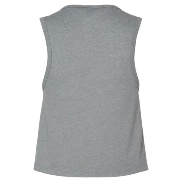 Next Level Apparel Women's Festival Crop Tank, Heather Grey, Back view