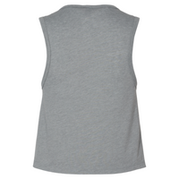 Next Level Apparel Women's Festival Crop Tank, Heather Grey, Back view