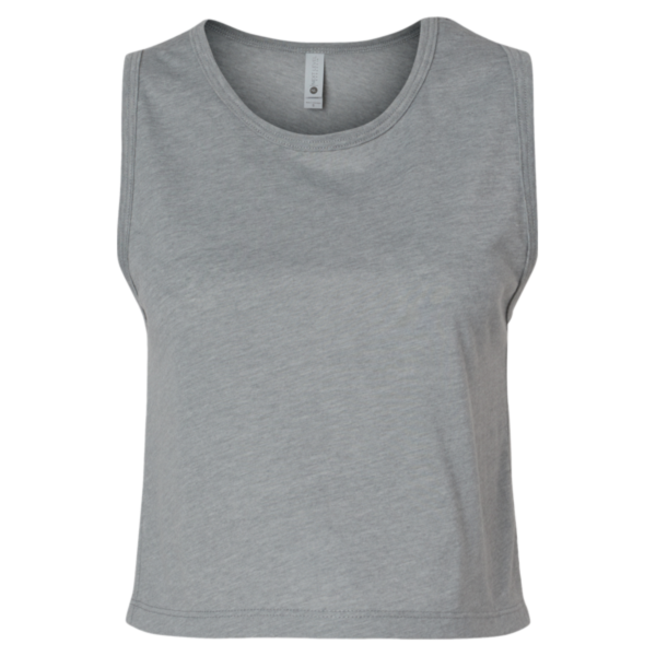 Next Level Apparel Women's Festival Crop Tank, Heather Grey, Front view