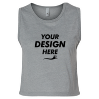 Next Level Apparel Women's Festival Crop Tank, Heather Grey, Front view, Mockup