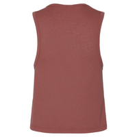 Next Level Apparel Women's Festival Crop Tank, Smoked Paprika, Back view