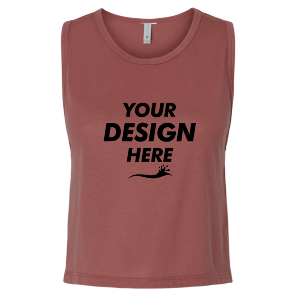 Next Level Apparel Women's Festival Crop Tank, Smoked Paprika, Front view, Mockup