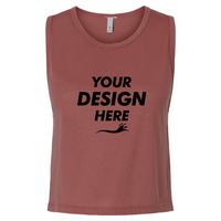 Next Level Apparel Women's Festival Crop Tank, Smoked Paprika, Front view, Mockup