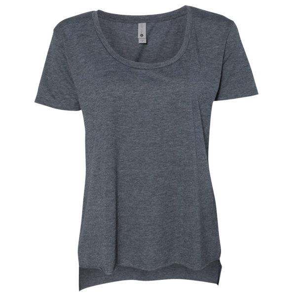 Next Level Apparel Women's Festival Scoop Neck T-Shirt, Antique Denim, Front view