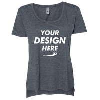 Next Level Apparel Women's Festival Scoop Neck T-Shirt, Antique Denim, Front view, Mockup