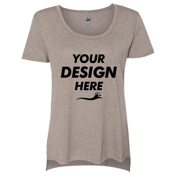 Next Level Apparel Women's Festival Scoop Neck T-Shirt, Ash, Front view, Mockup