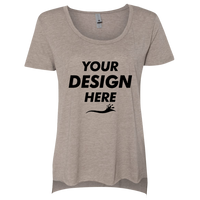 Next Level Apparel Women's Festival Scoop Neck T-Shirt, Ash, Front view, Mockup