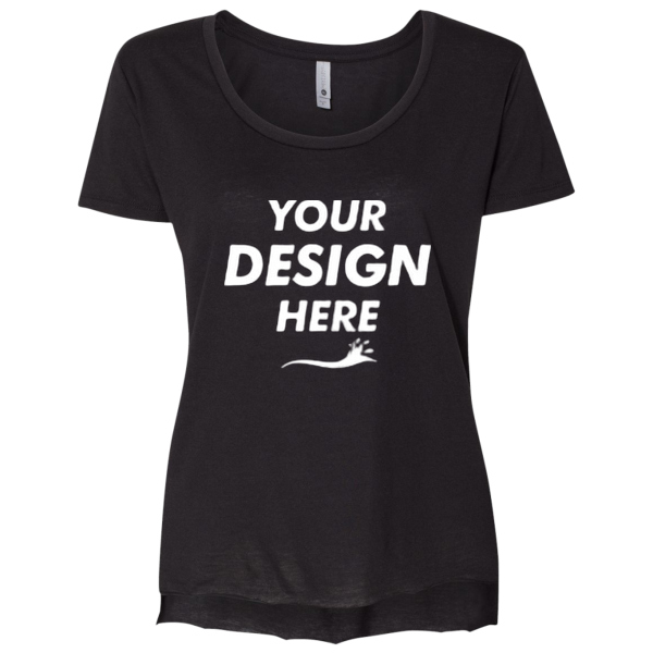 Next Level Apparel Women's Festival Scoop Neck T-Shirt, Black, Front view, Mockup