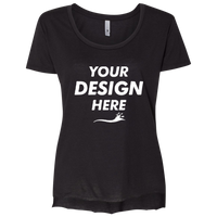 Next Level Apparel Women's Festival Scoop Neck T-Shirt, Black, Front view, Mockup