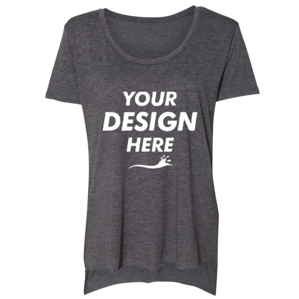 Next Level Apparel Women's Festival Scoop Neck T-Shirt, Charcoal, Front view, Mockup