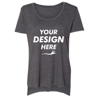 Next Level Apparel Women's Festival Scoop Neck T-Shirt, Charcoal, Front view, Mockup