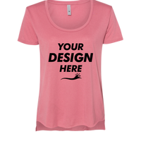 Next Level Apparel Women's Festival Scoop Neck T-Shirt, Smoked Paprika, Front view, Mockup