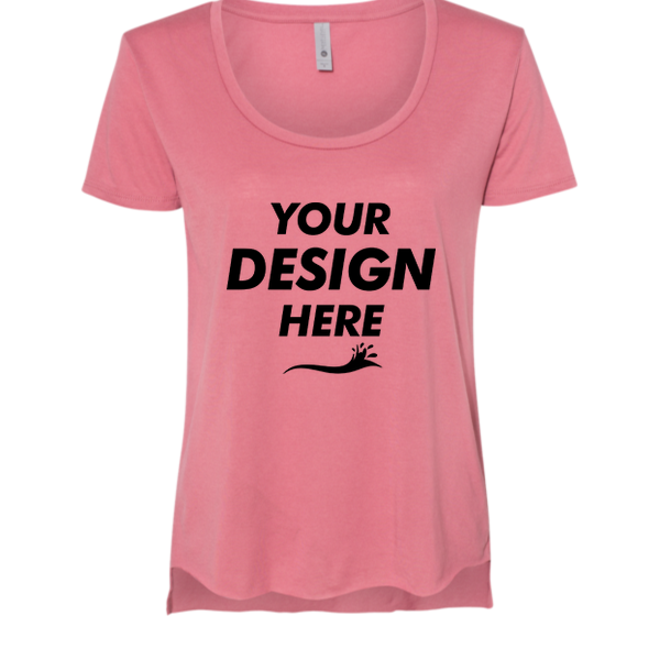 Next Level Apparel Women's Festival Scoop Neck T-Shirt, Smoked Paprika, Front view, Mockup
