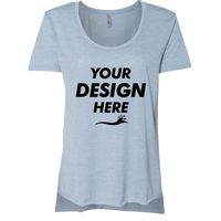 Next Level Apparel Women's Festival Scoop Neck T-Shirt, Stonewash Denim, Front view, Mockup
