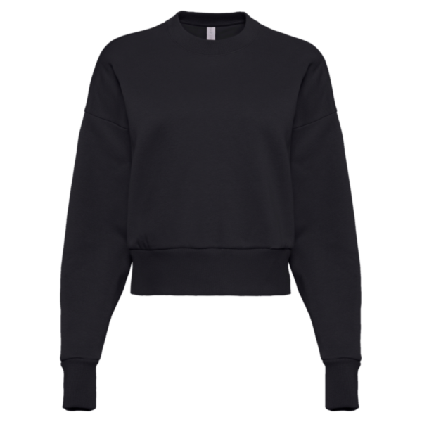 Next Level Apparel Women's Heavyweight Crewneck Sweatshirt, Black, Front view
