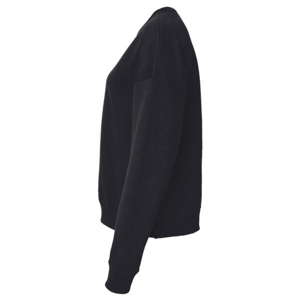 Next Level Apparel Women's Heavyweight Crewneck Sweatshirt, Black, Left Sleeve view