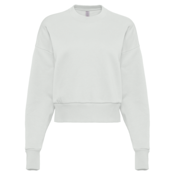 Next Level Apparel Women's Heavyweight Crewneck Sweatshirt, Bone, Front view