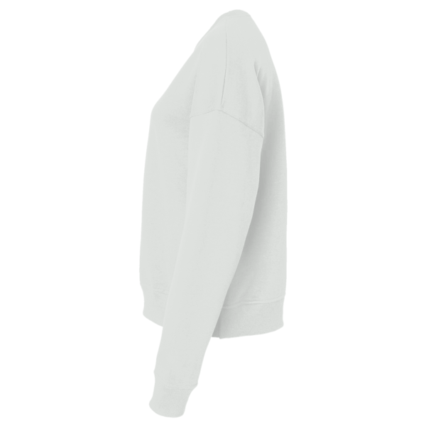 Next Level Apparel Women's Heavyweight Crewneck Sweatshirt, Bone, Left Sleeve view