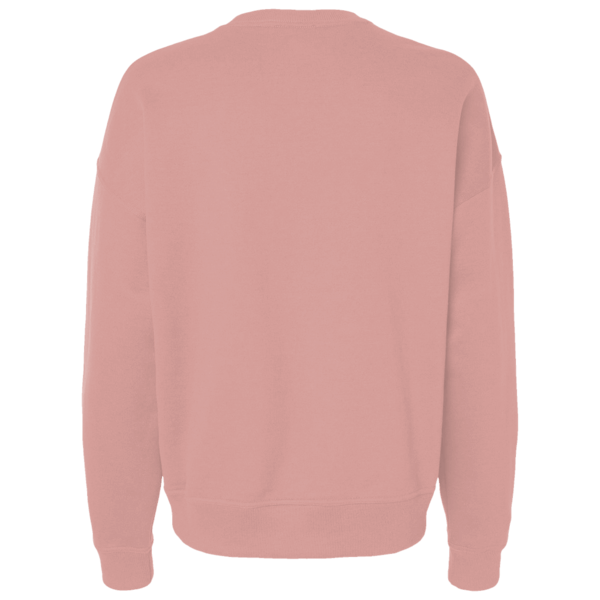 Next Level Apparel Women's Heavyweight Crewneck Sweatshirt, Desert Pink, Back view