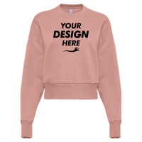 Next Level Apparel Women's Heavyweight Crewneck Sweatshirt, Desert Pink, Front view, Mockup