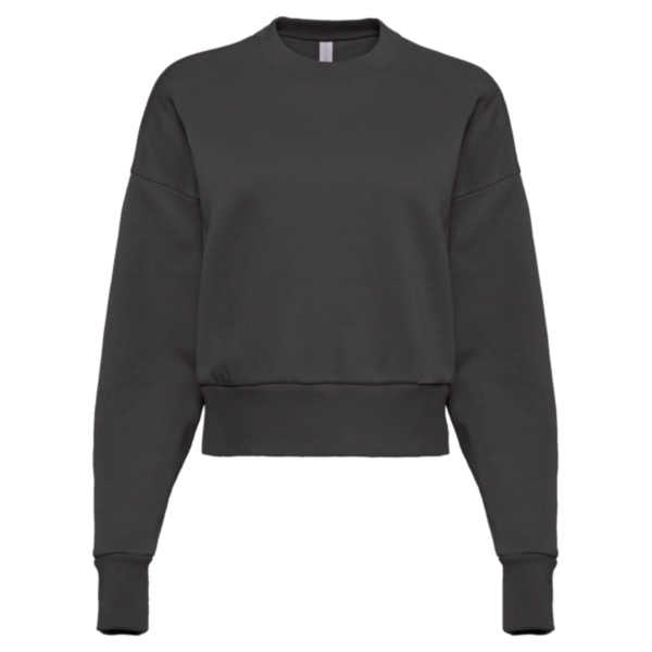 Next Level Apparel Women's Heavyweight Crewneck Sweatshirt, Graphite Black, Front view