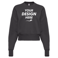 Next Level Apparel Women's Heavyweight Crewneck Sweatshirt, Graphite Black, Front view, Mockup